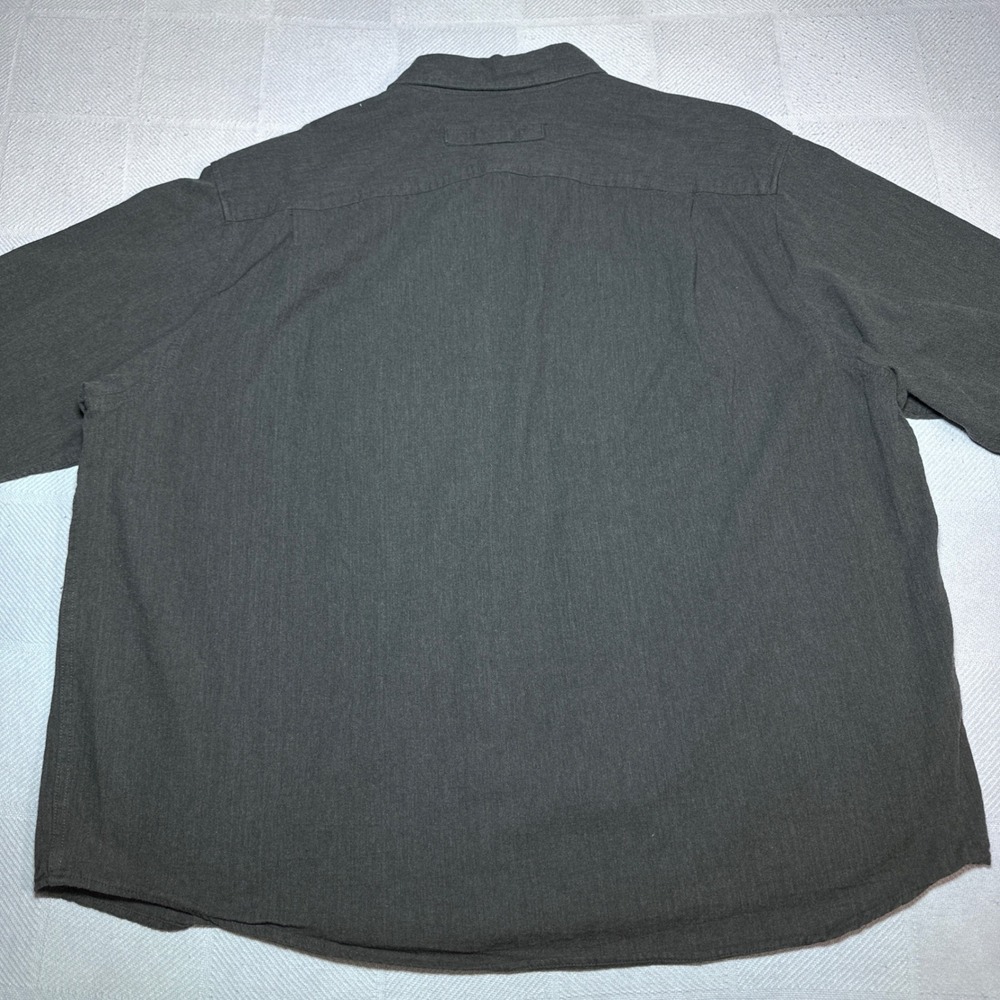 Duluth Trading Free Swingin' Button Down Flannel Shirt Mens 2XL Relaxed Charcoal - Picture 5 of 10